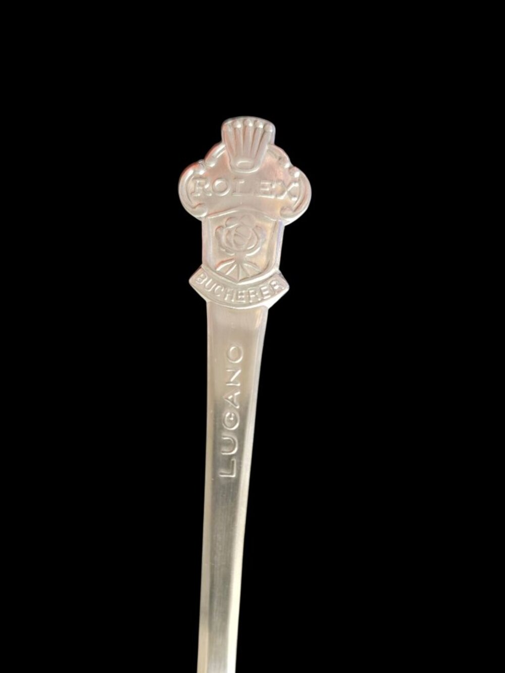 Rolex Bucherer Lugano Collectible Silver Souvenir Spoon Engraved Design Switzerl - Picture 8 of 11